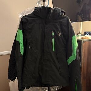 Spyder Black Jacket with Green Highlights